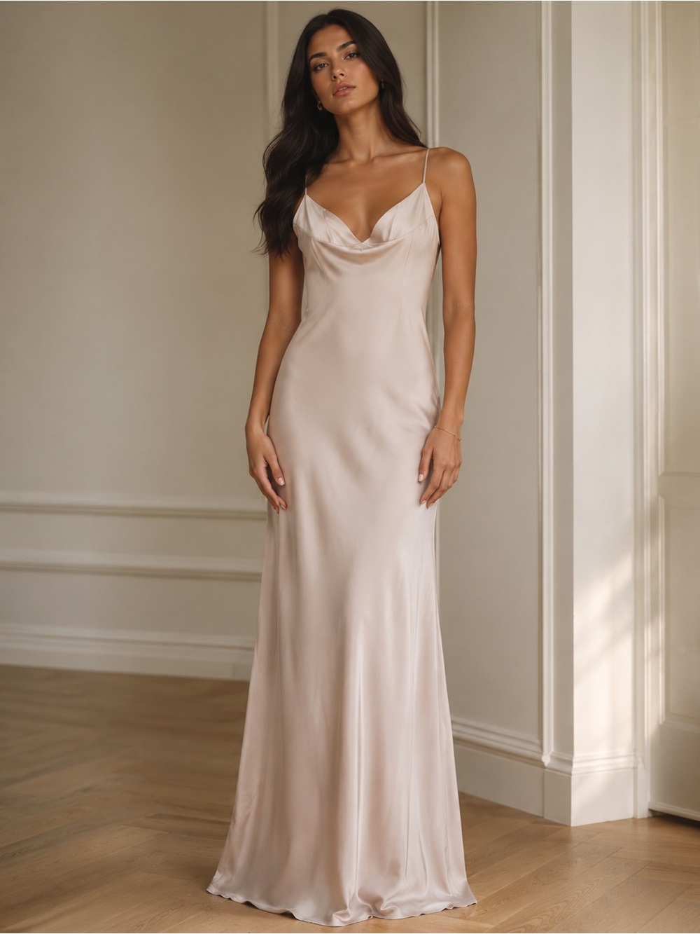 Zara Neutral Beige maxi dress- Soft Taupe